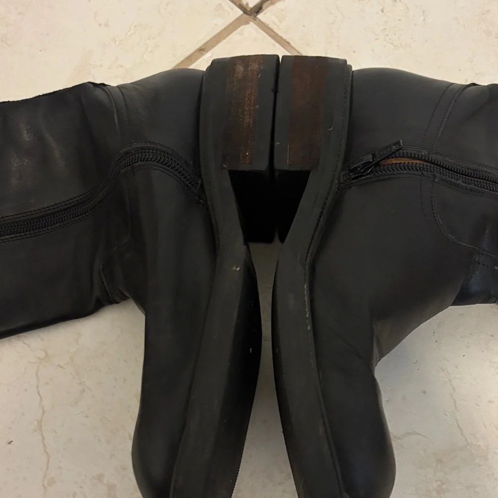 J. Crew Black Leather riding Boots equestrian fall side zipper 6 made in Italy - Picture 7 of 10